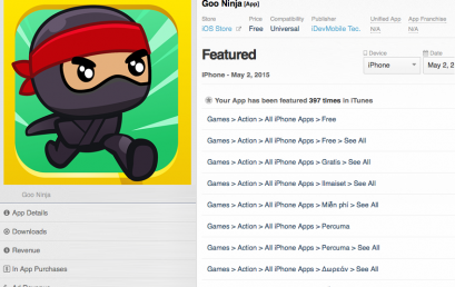 Goo Ninja is featured by Apple in 135 countries