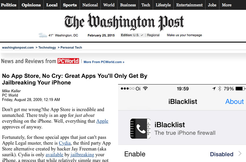 iBlacklist featured at The Washington Post