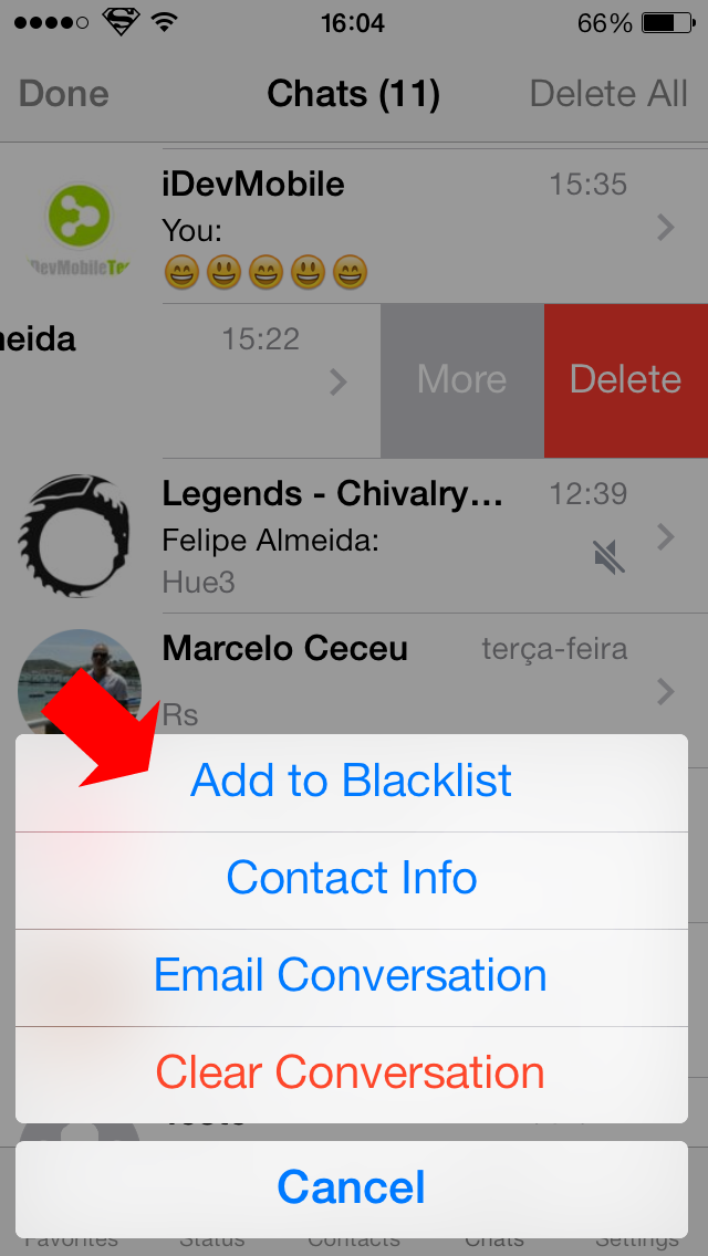 WhatsApp Blacklist